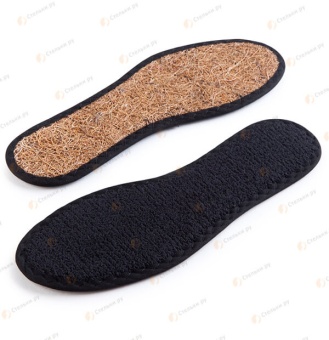 Черные стельки из 100% хлопка и кокоса, для ношения в обуви на босу ногу (охлаждают стопу, отводят влагу, амортизируют, вентилируют)